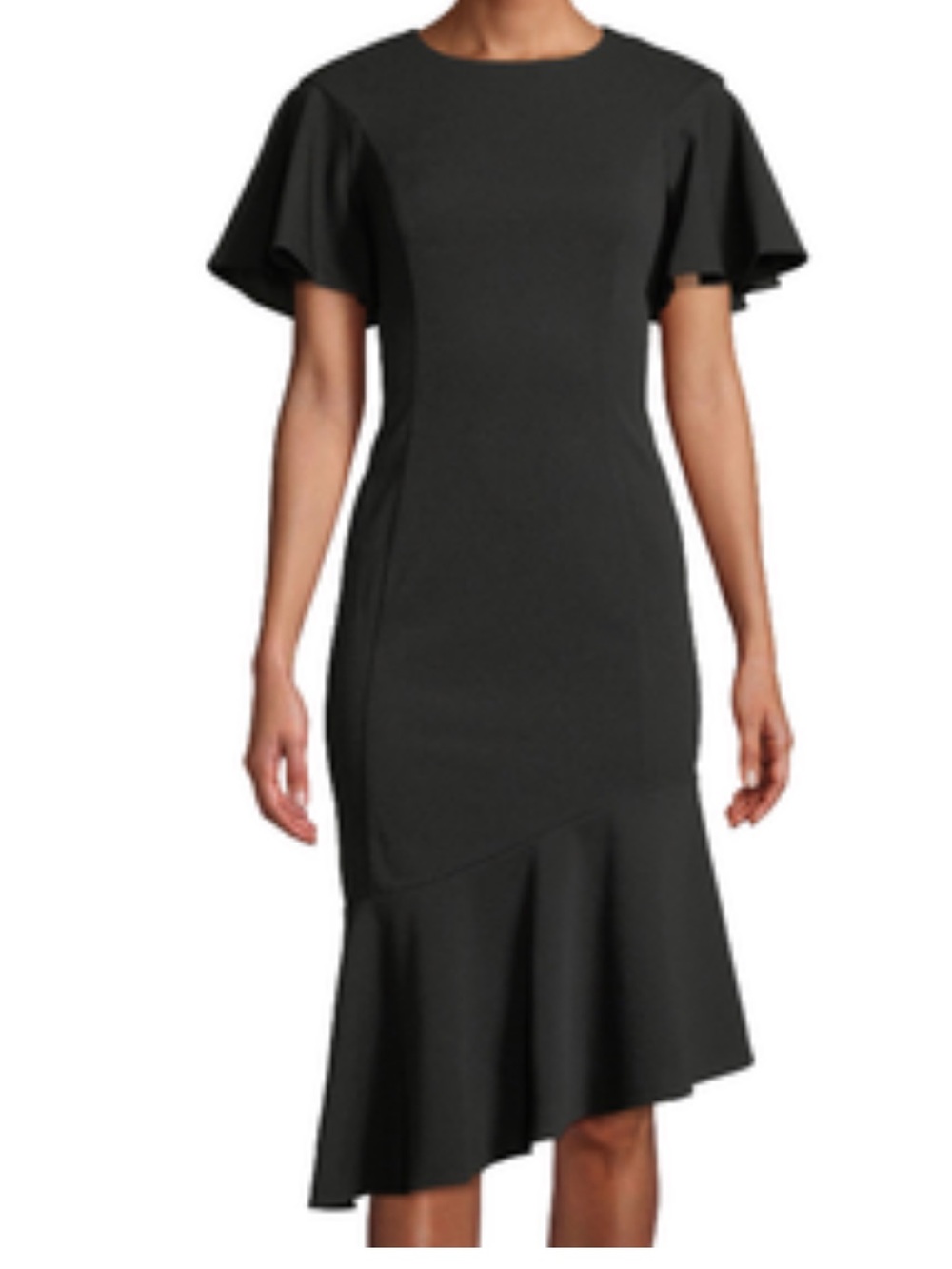 Calvin Klein asymmetrical black dress
